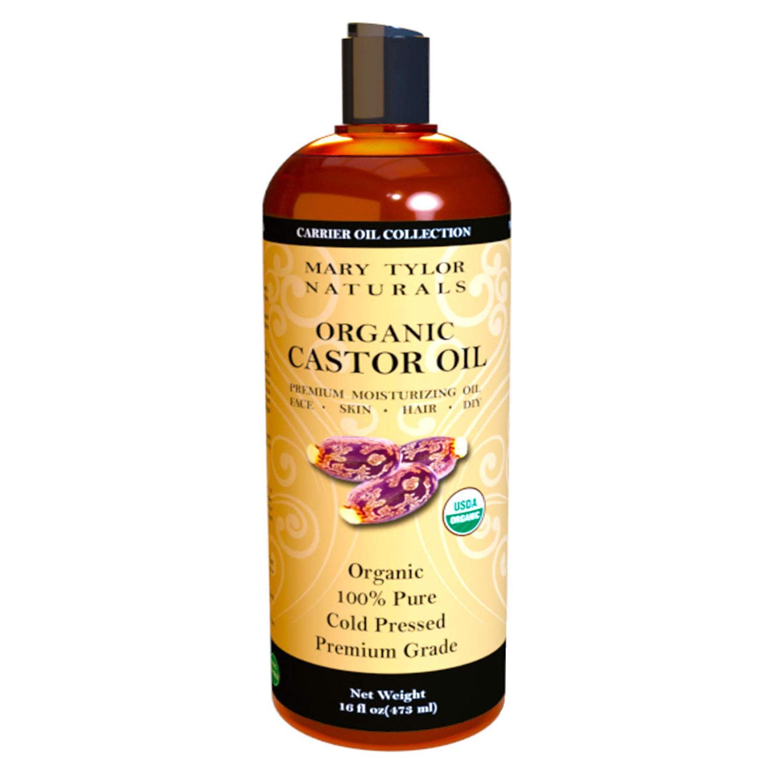 Aceite de Ricino Orgánico 473 ml - Mary Tylor Naturals - Prensado en Frío, 100% Puro y Natural