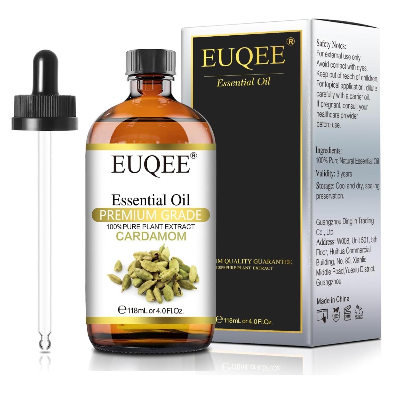 Aceite Esencial de Cardamomo 118 ml EUQEE - Botella con Gotero