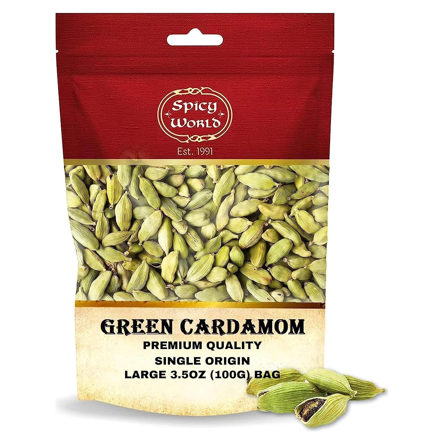 Vainas de Cardamomo Verde Spicy World 99.22 g - Calidad Premium
