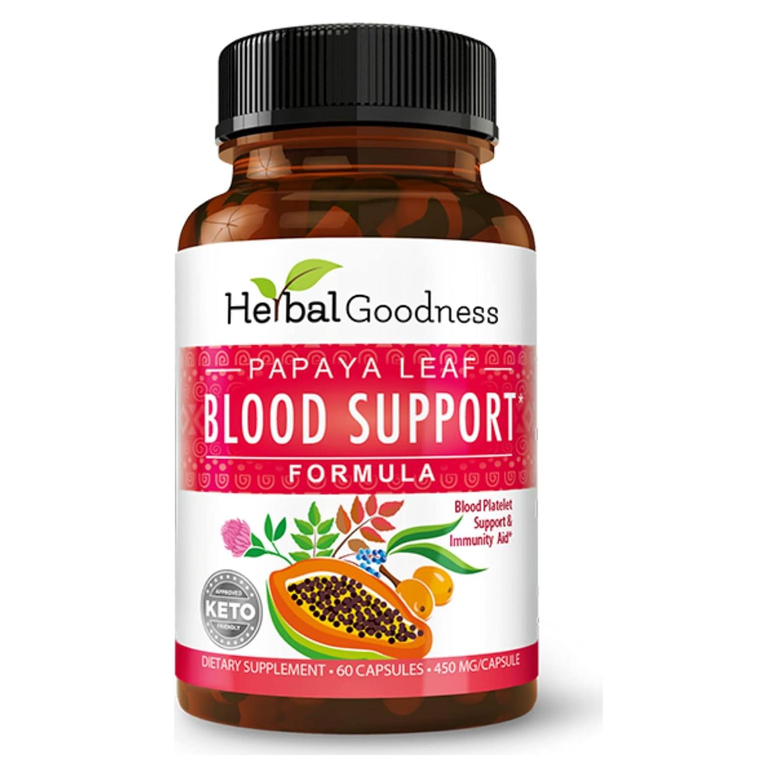 Cápsulas de Hoja de Papaya Herbal Goodness 60 Unidades 450mg