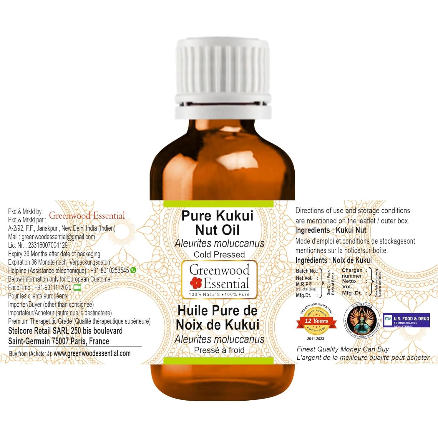 Aceite de Nuez de Kukui Puro 10ml - Greenwood Essential