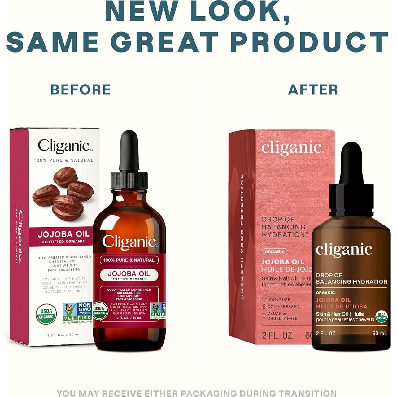 Aceite de Jojoba Orgánico Cliganic 100% Puro 60ml