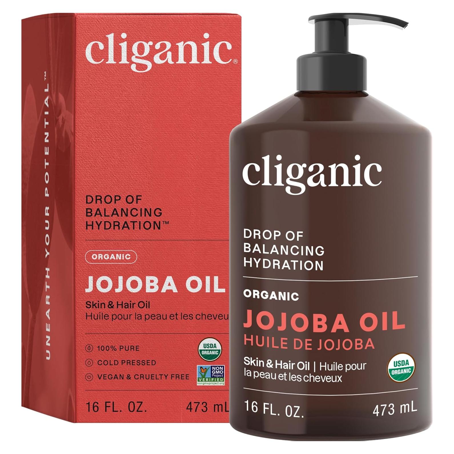 Aceite de Jojoba Orgánico Cliganic 450ml 100% Puro Hidratante