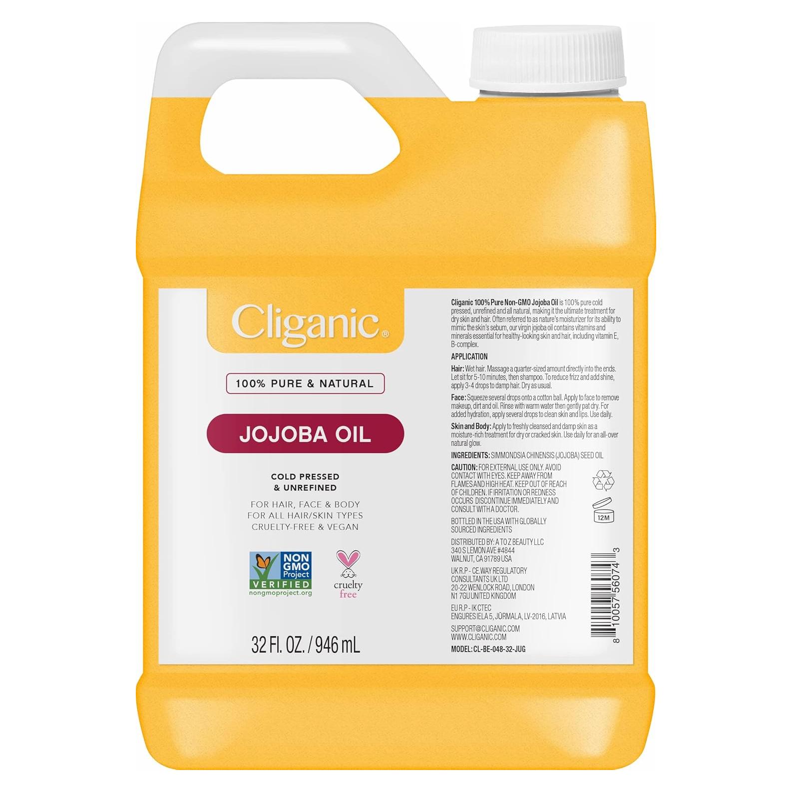Aceite de Jojoba Puro Cliganic 946ml No Transgénico
