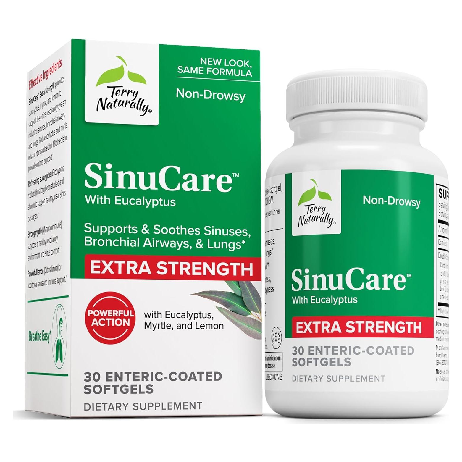 Terry Naturally SinuCare Extra Strength - Suplemento Eucalipto 30 Cápsulas