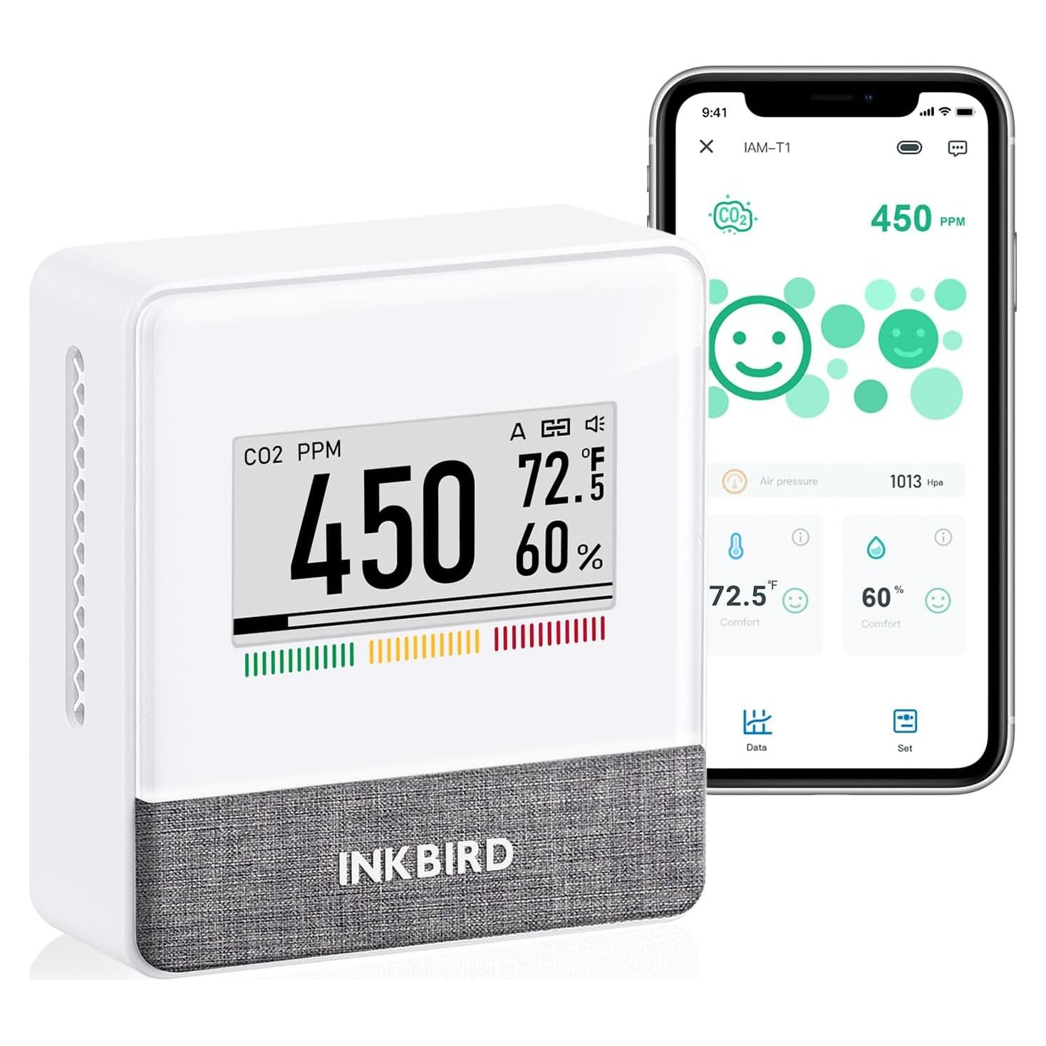 Detector de CO2 Portátil Inkbird IAM-T2 con Bluetooth