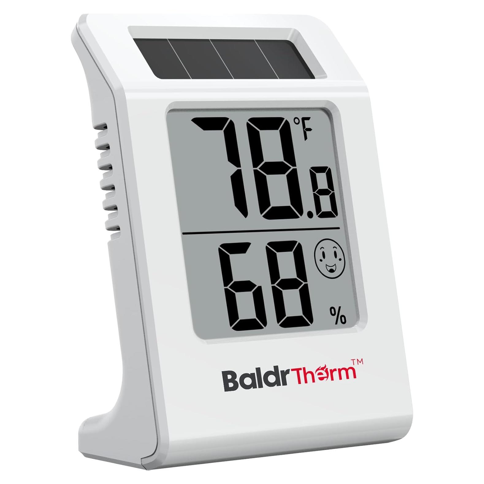 Termómetro Higrómetro Digital Solar BaldrTherm 2.2" Blanco