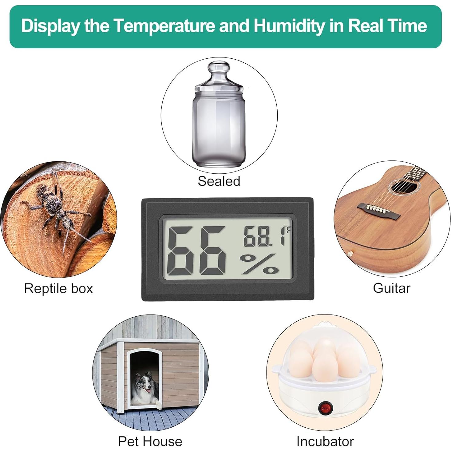 Paquete de 5 Mini Termómetros Digitales Vaikby con Baterías