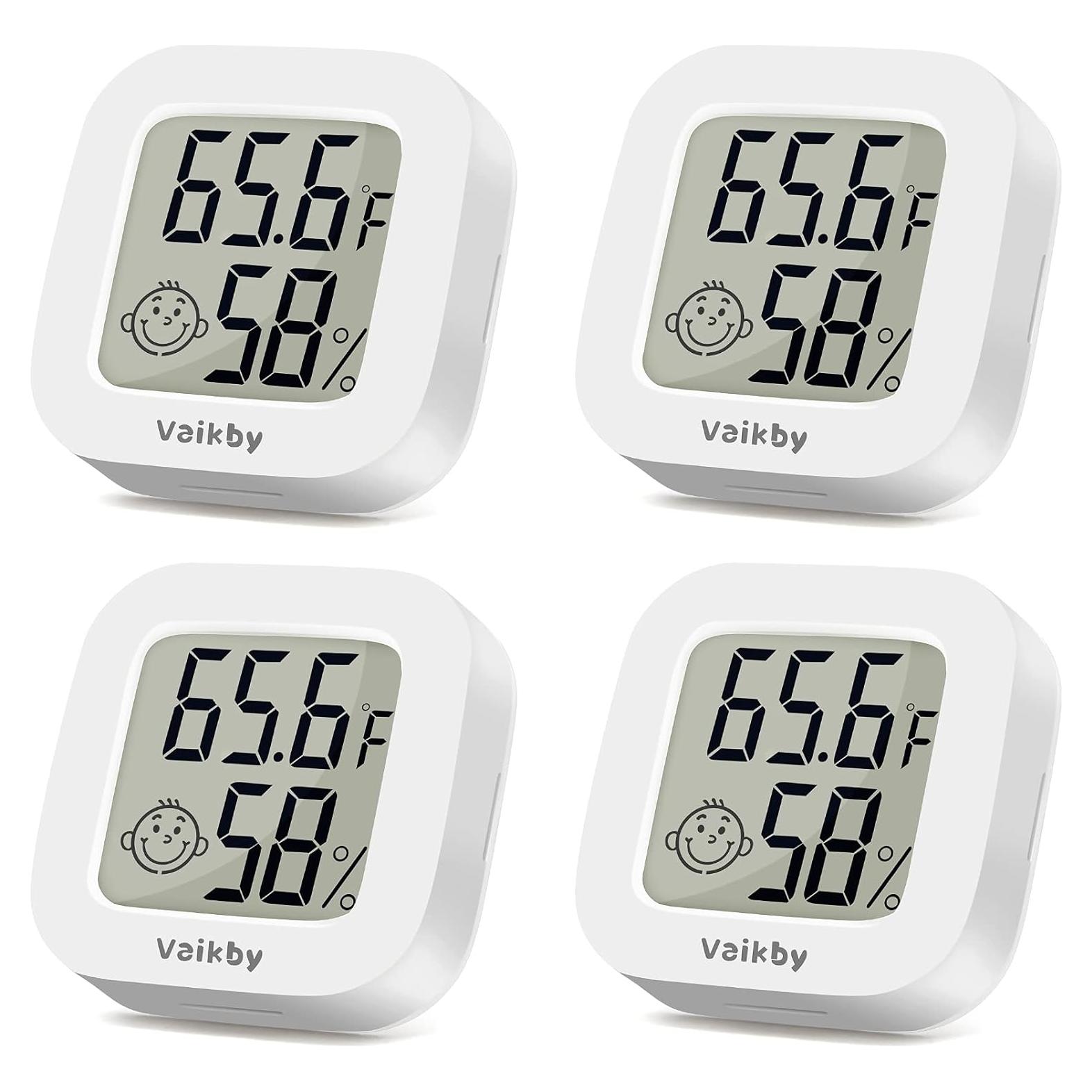 Vaikby Termómetro Digital Interior 4 Pack Higrómetro Preciso