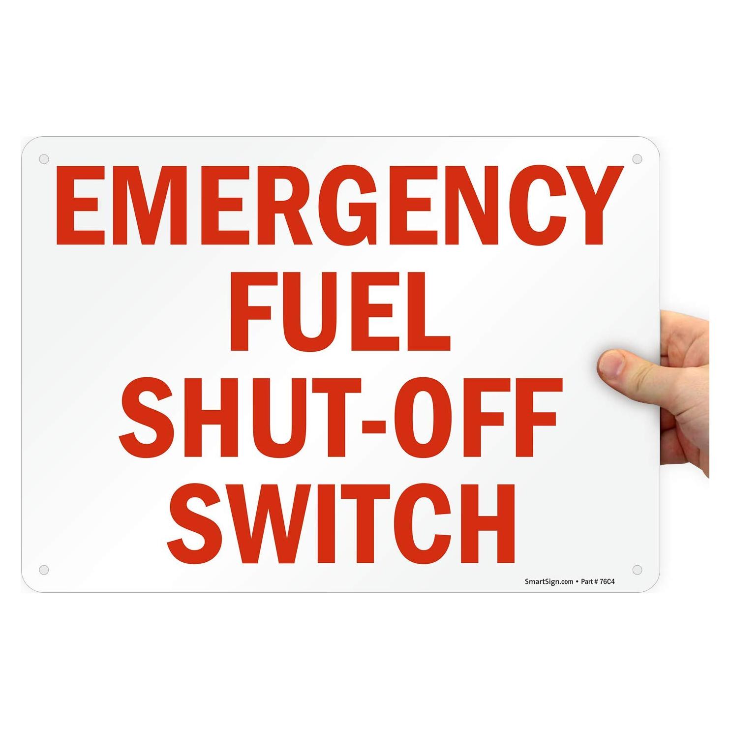 Cartel de Emergencia de Combustible SmartSign 25.4x35.6cm Aluminio