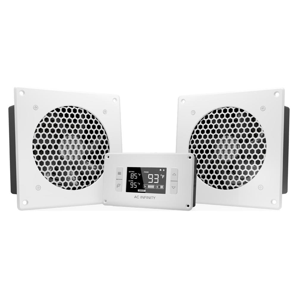 Ventilador Doble Silencioso AC Infinity AIRPLATE T8 16cm Blanco