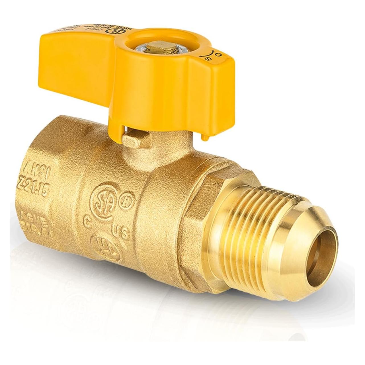 Válvula de Bola de Gas HeSun 3/4" FIP x 5/8" OD 1/4 Vuelta