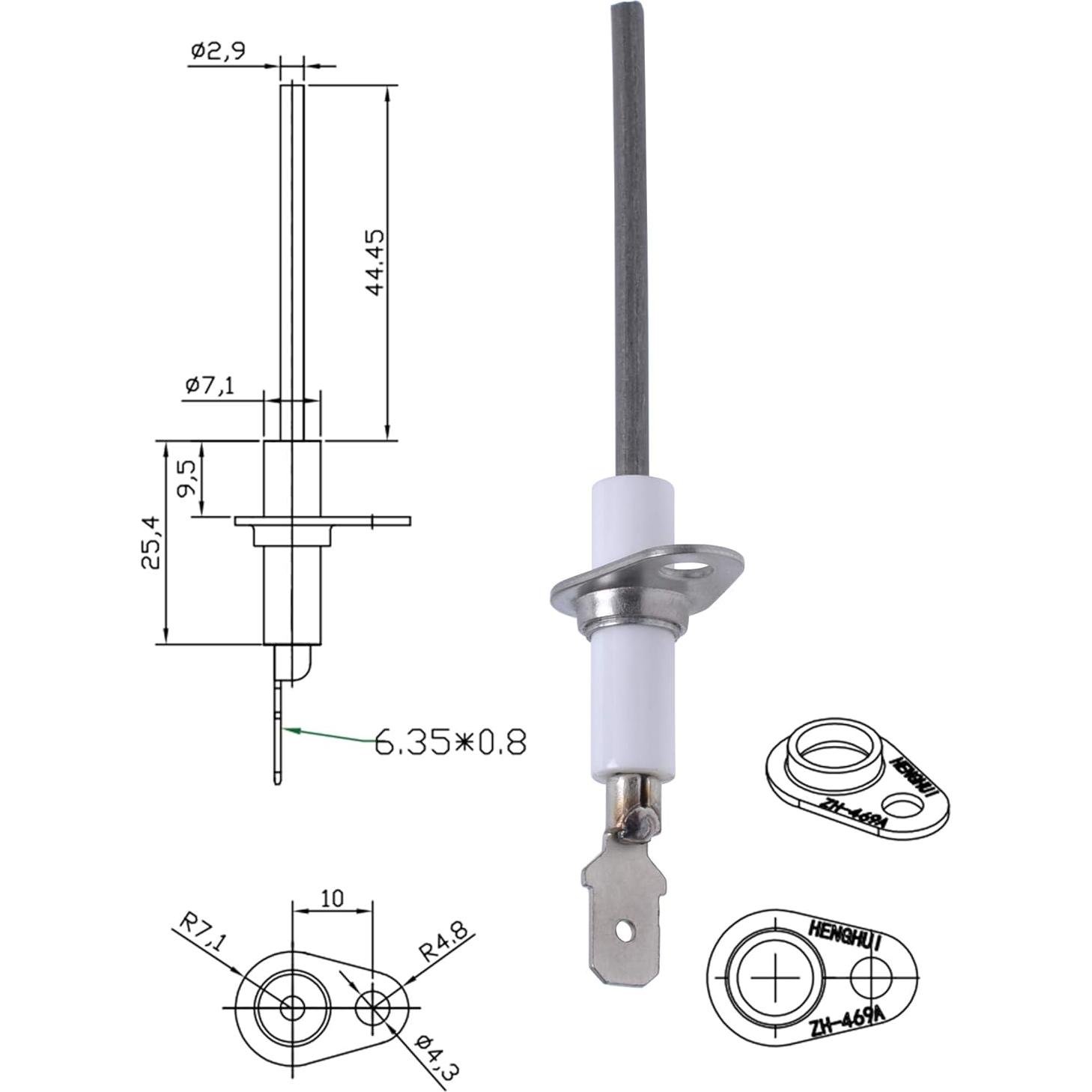 Sensor de Llama Compatible Poweka S1-02537499000 para Calentador York