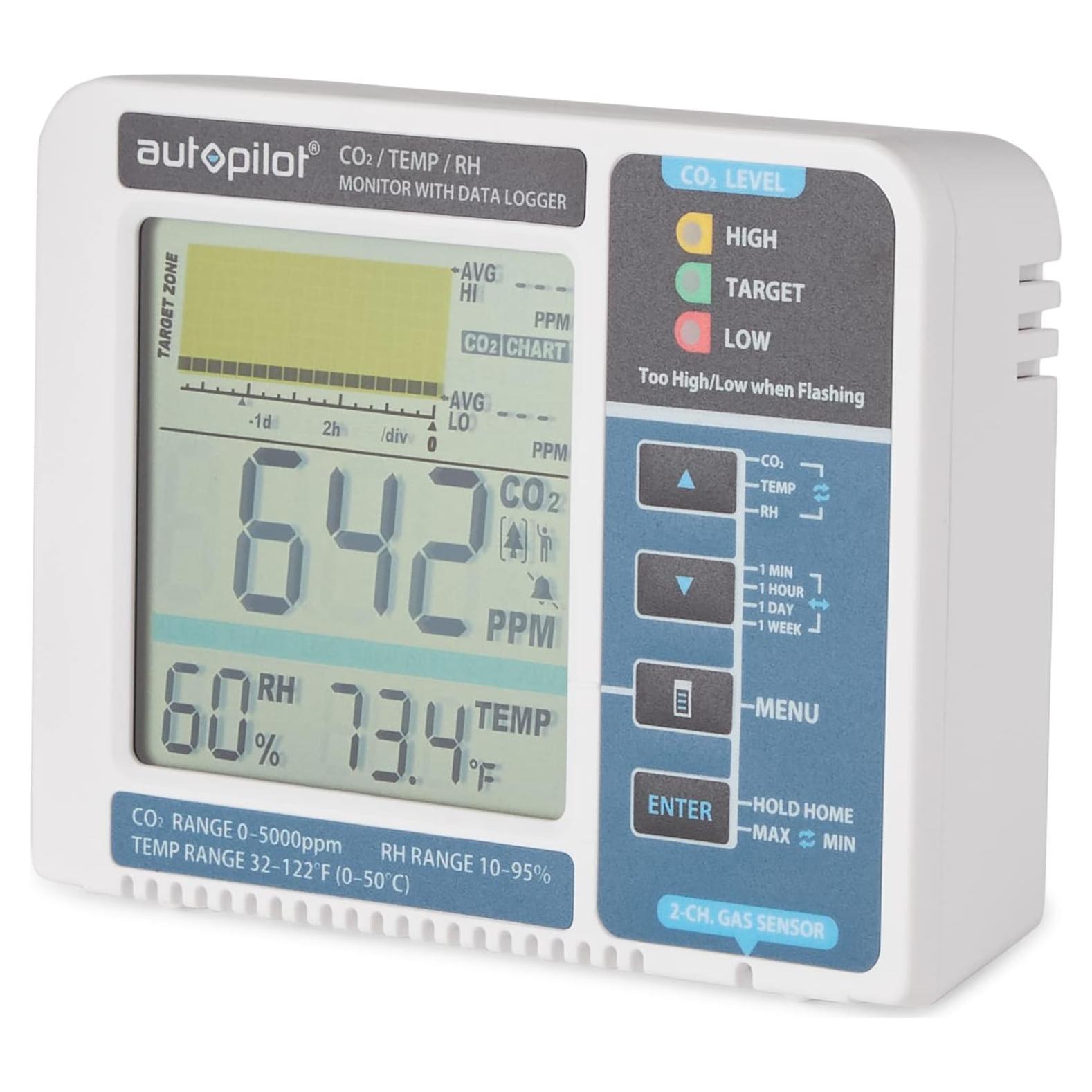Monitor de CO2 de escritorio Autopilot APCEM2 - Medidor de Temperatura y Humedad