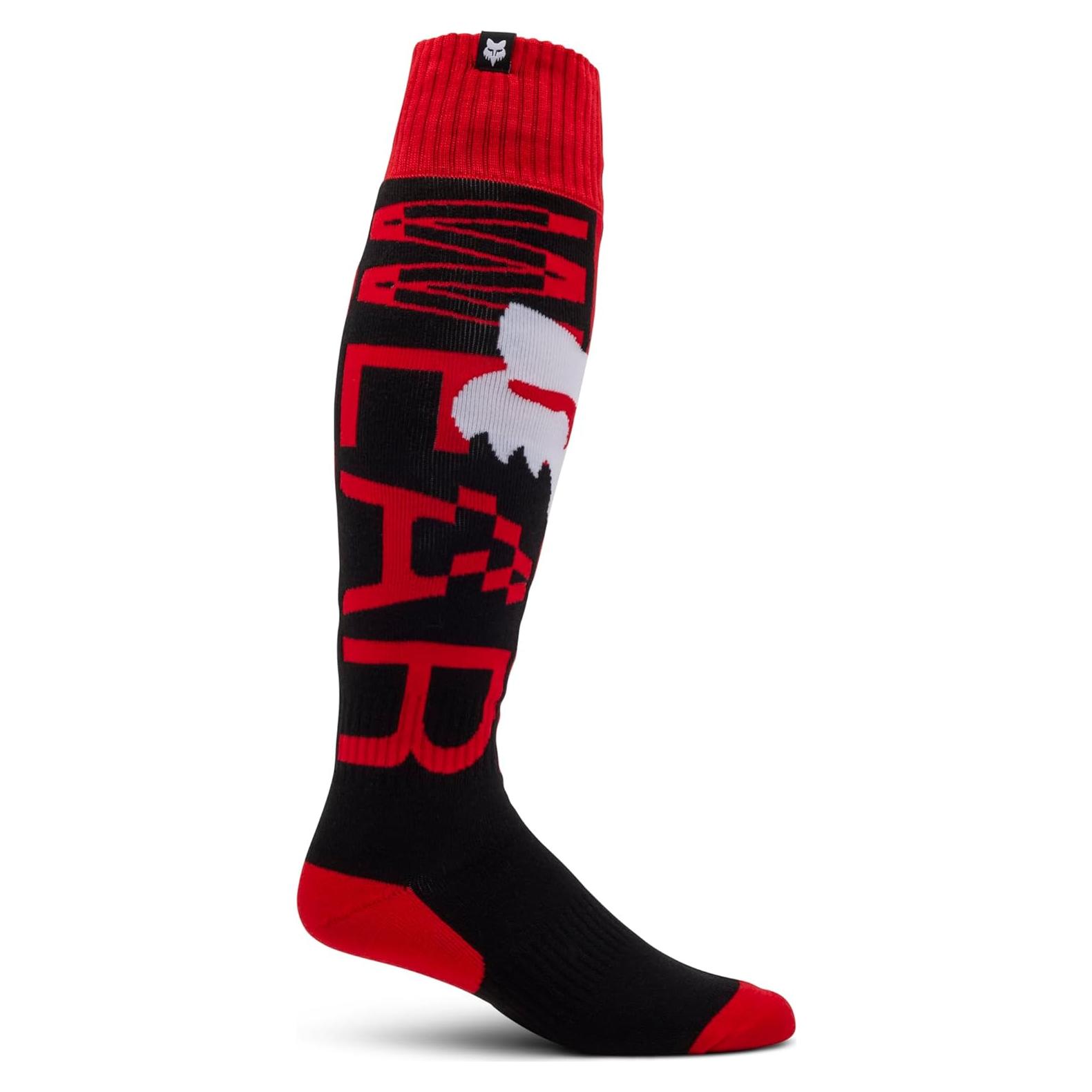 Calcetín Motocross Fox Racing 180 Rojo Fluorescente Pequeño