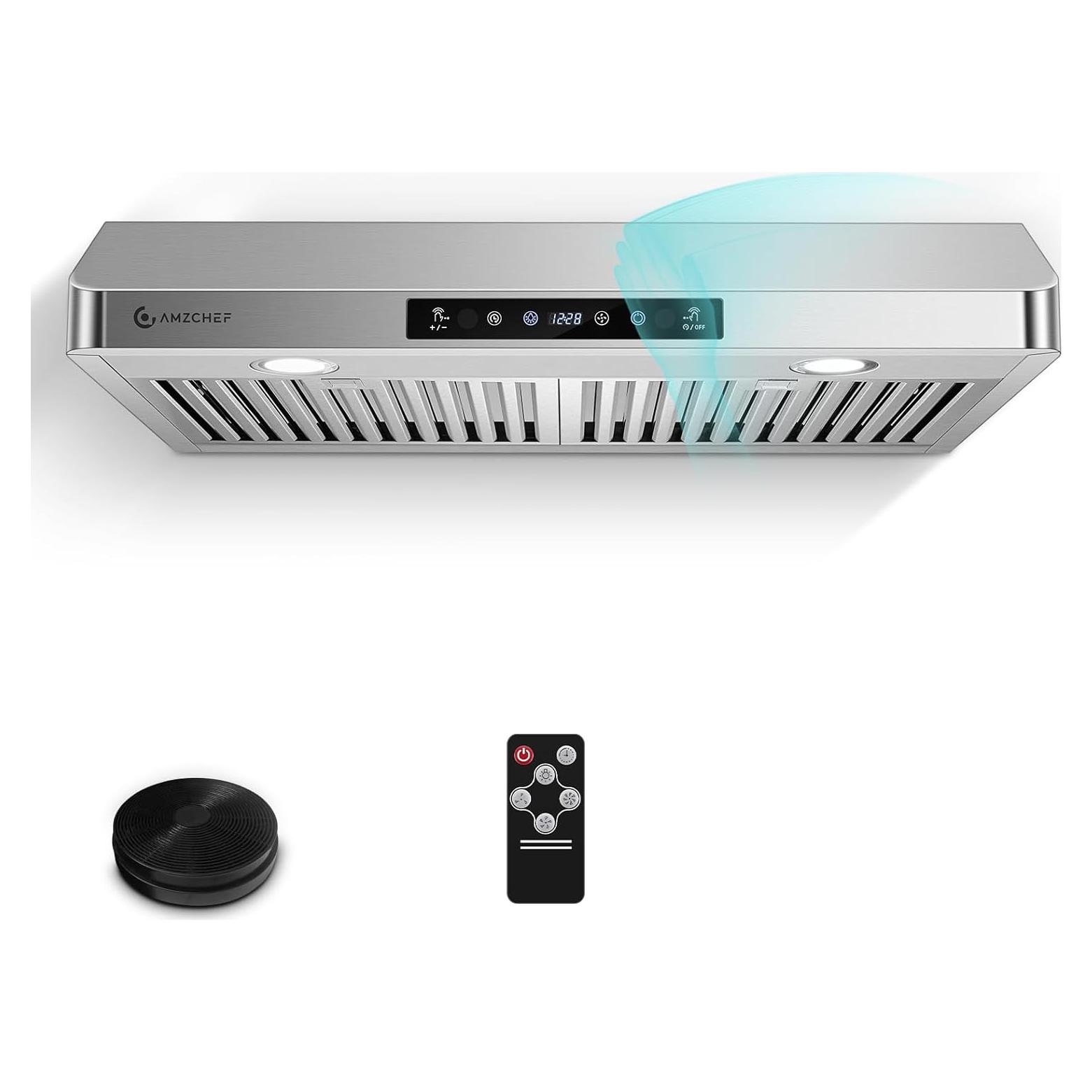 Campana Extractora AMZCHEF 75cm Acero Inoxidable 750CFM 3 Velocidades