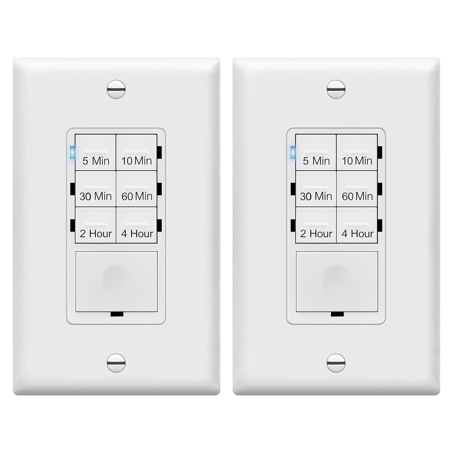 Interruptor Temporizador Enerlites HET06 4 Horas Blanco 2 Pcs