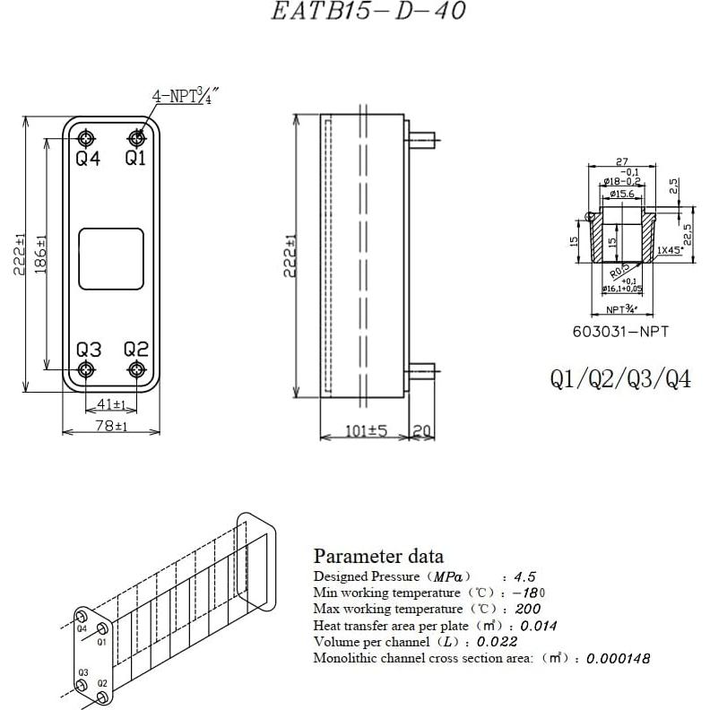 Intercambiador de Calor de Placas Soldadas Rebrisbol EATB15-D-40