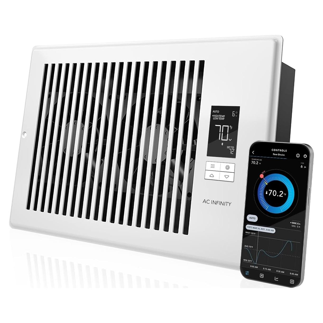 Ventilador Aumentador AC Infinity AIRTAP T6 Blanco 15.24x25.4cm