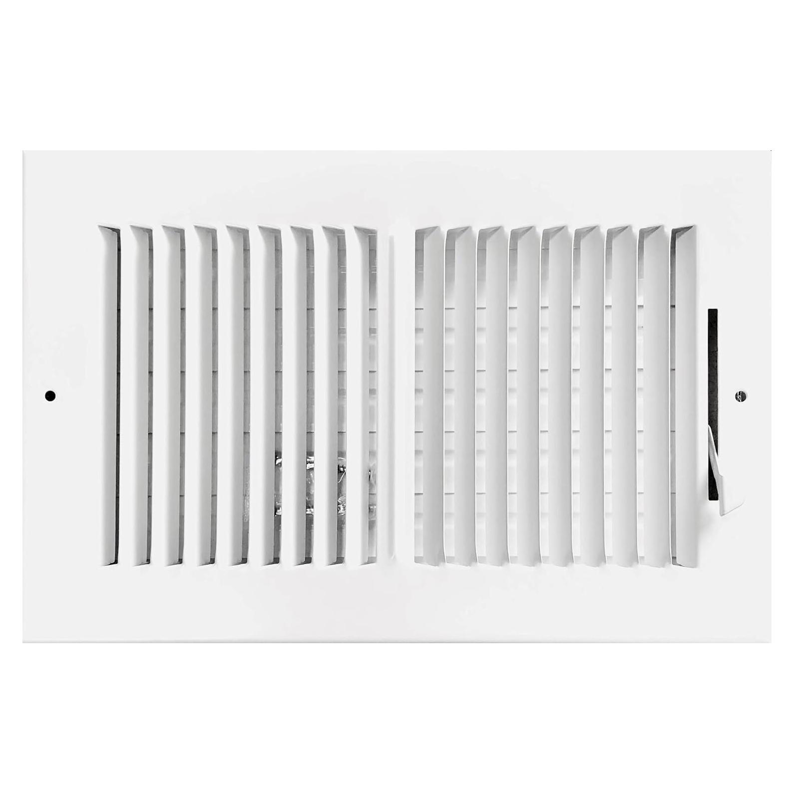 Registro de Aire de Acero HBW 10"x6" con Damper - Blanco