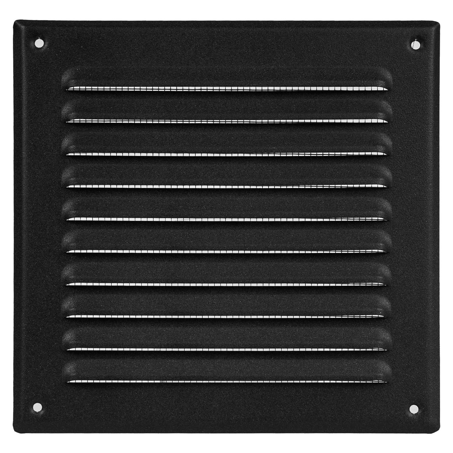 Rejilla de Ventilación Cuadrada 6x6" Acero Inoxidable Negro HVAC