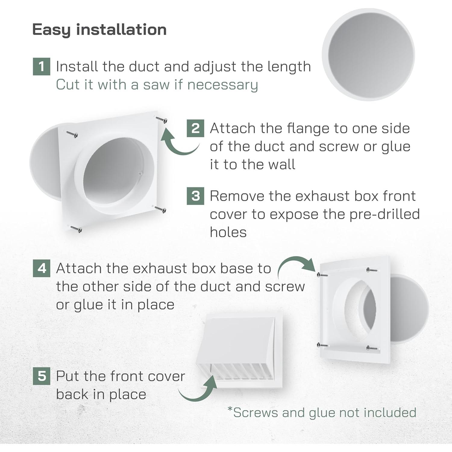 Kit de Ventilación de Pared Vent Systems 5" Ajustable Blanco