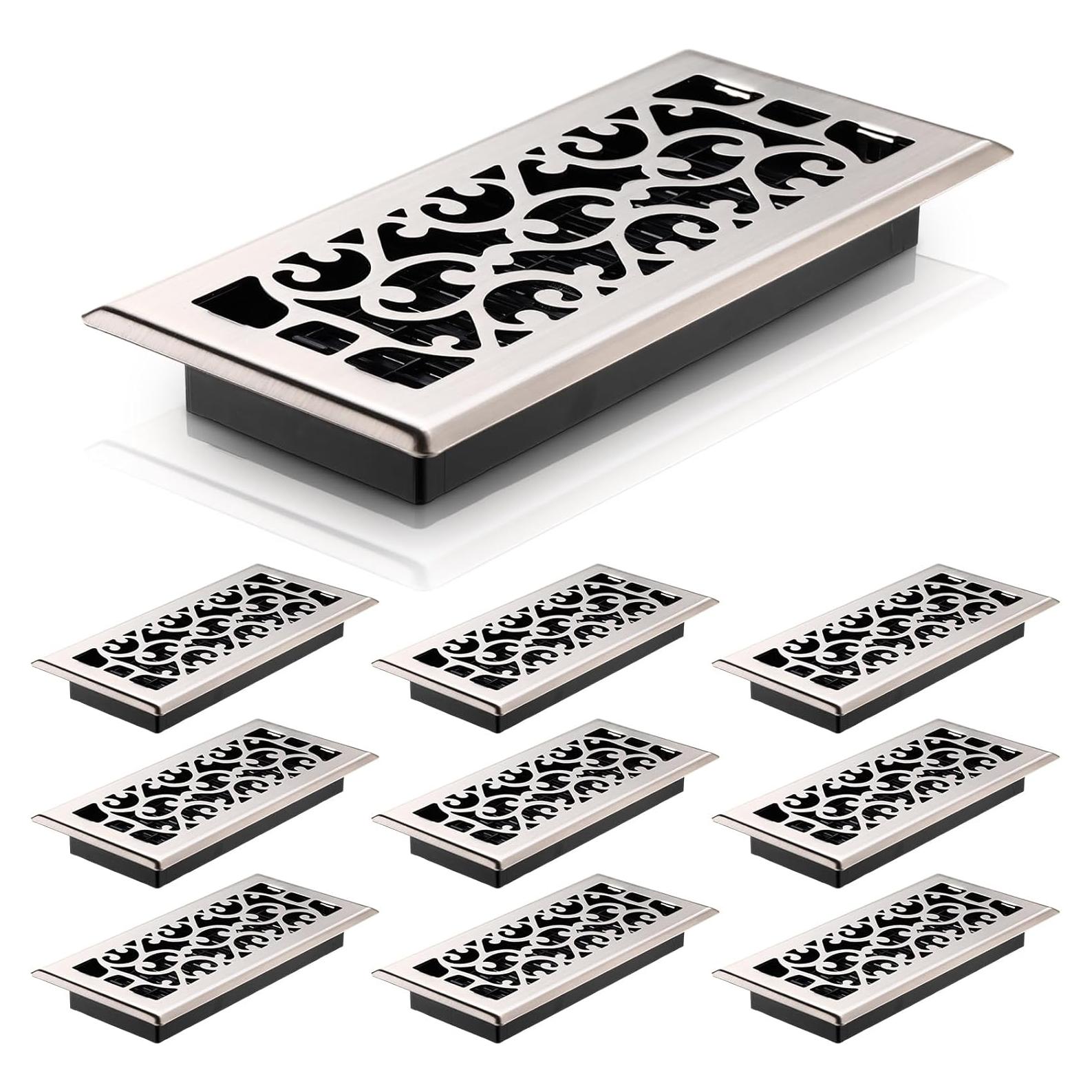 10 Rejillas de Piso de Acero Carbono Ajustables 25.4x10 cm