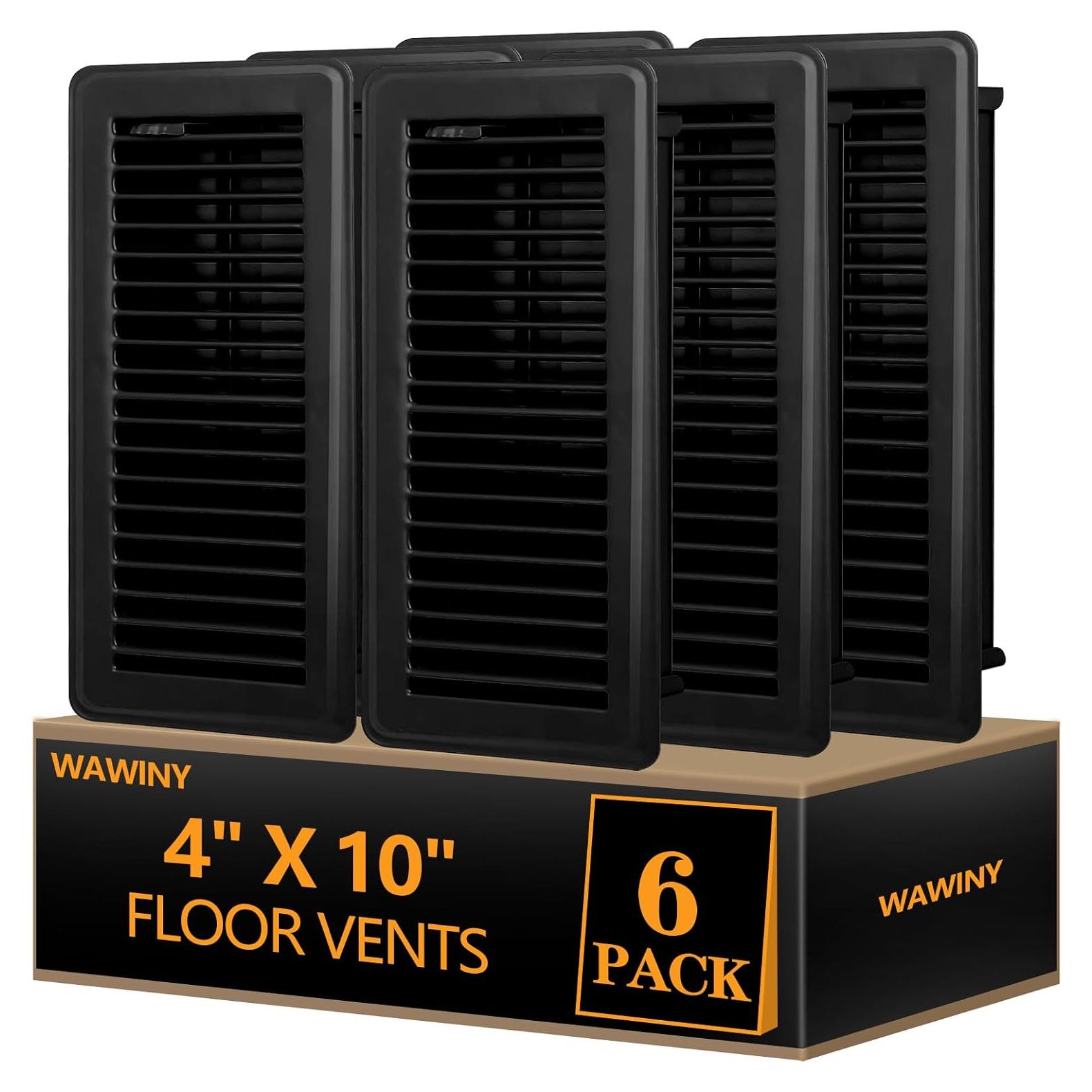 Registro de Piso 10x25 cm WAWINY 6 Pzas Acero Negro Ajustable
