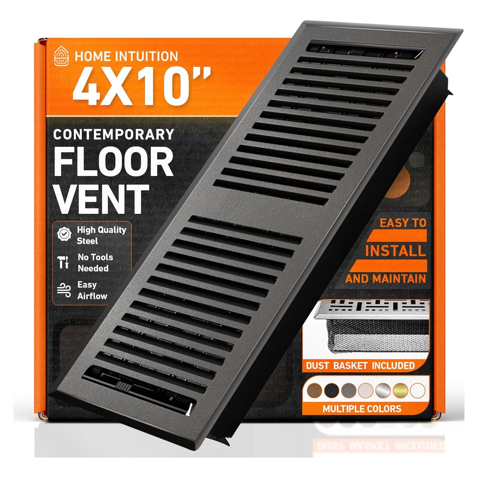 Cubierta de Ventilación de Piso 30x10 cm Home Intuition Gris