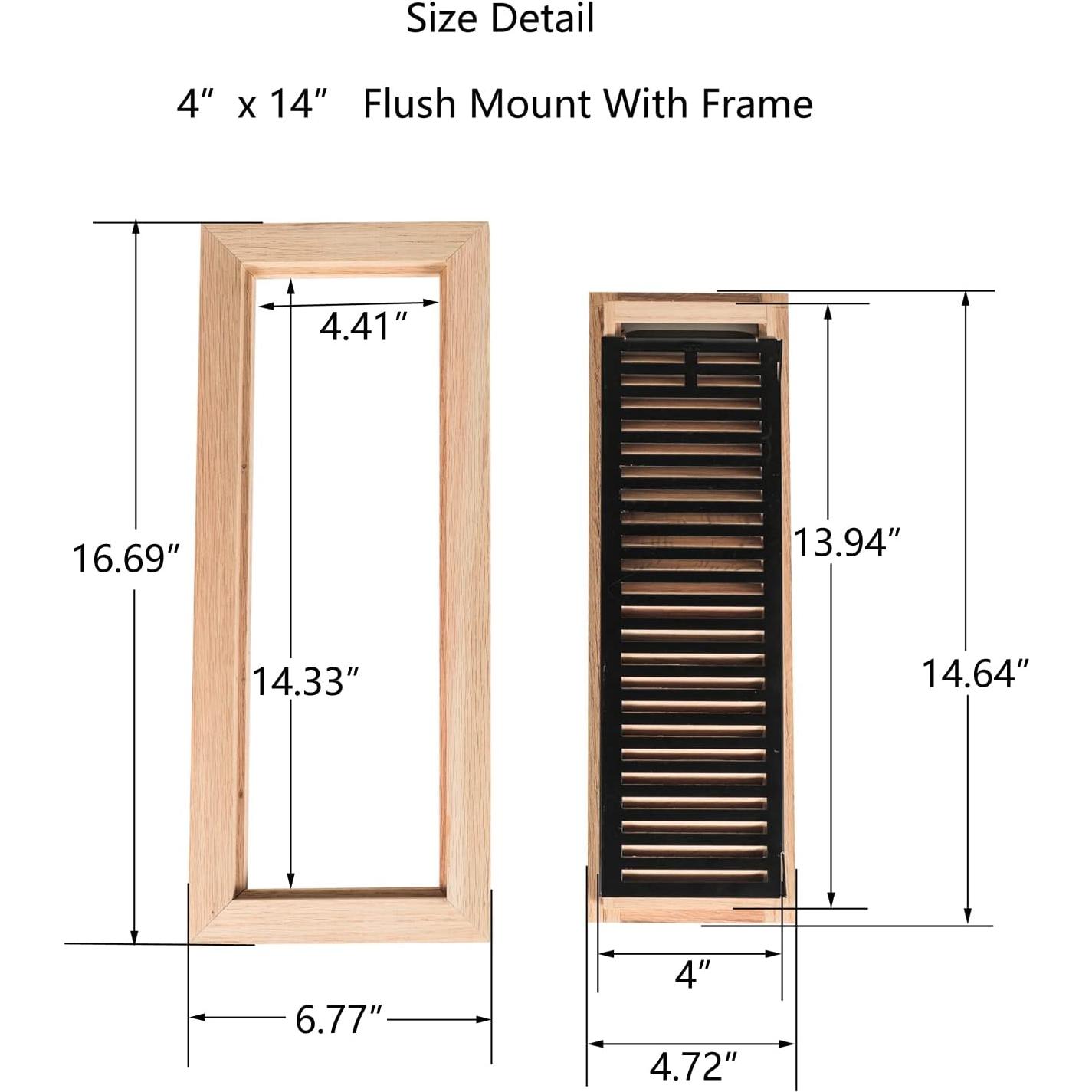 Registro de Piso Empotrado de Roble Blanco 42.4x17.2 cm