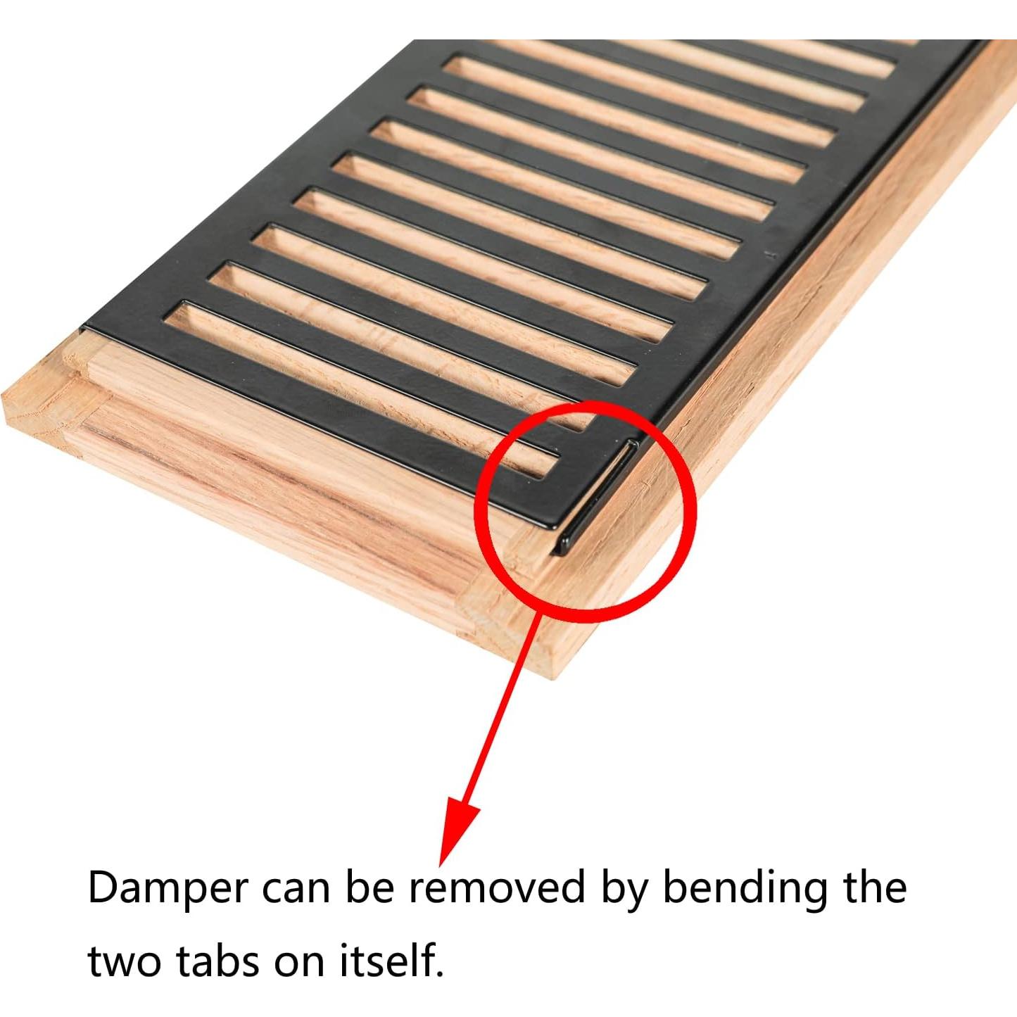 Registro de Piso Empotrado de Roble Blanco 42.4x17.2 cm