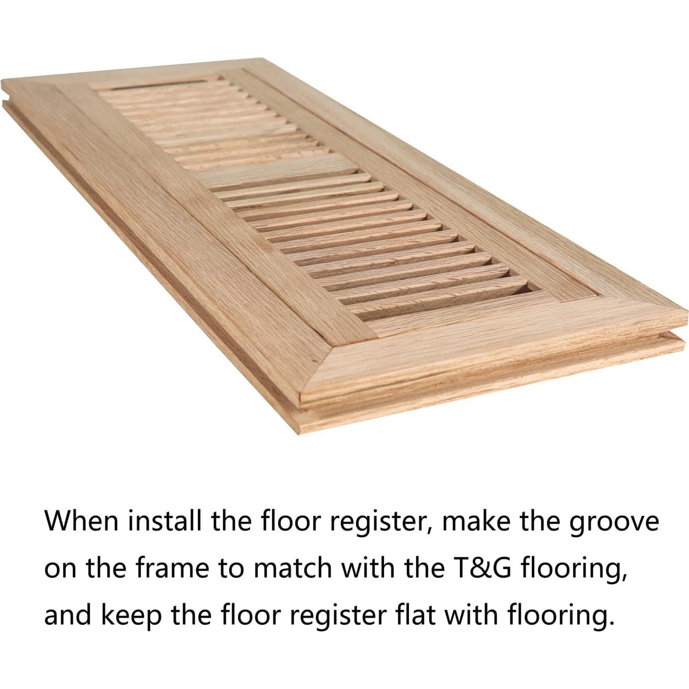 Registro de Piso Empotrado de Roble Blanco 42.4x17.2 cm