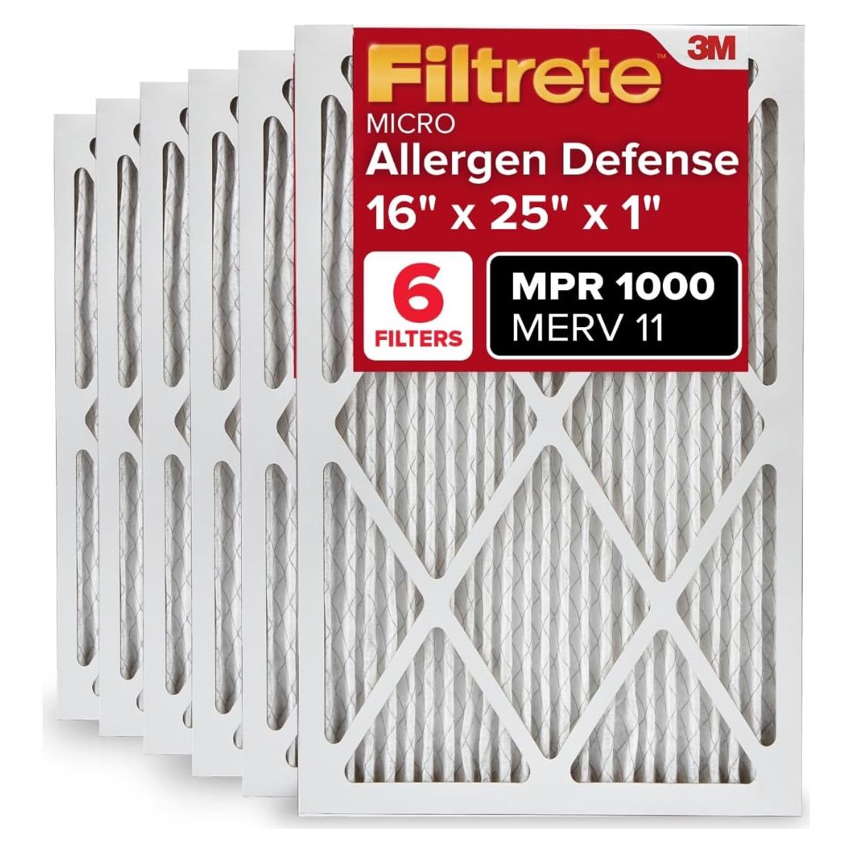 Filtro de Aire Filtrete 40.64x63.5 cm MPR 1000 Paquete de 6