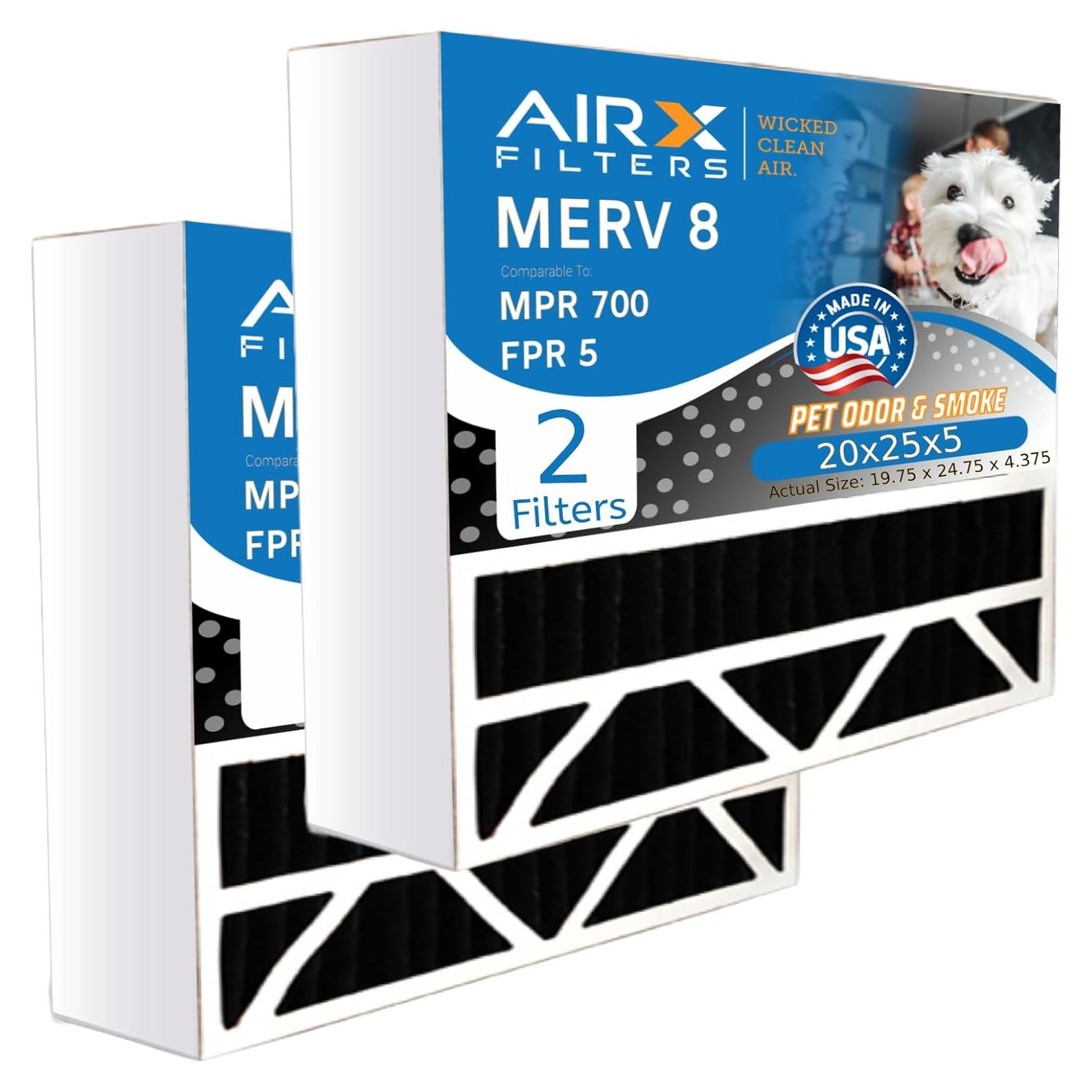 Filtro de Aire Carbono MERV 8 FILTROS AIRX 20x25x5 - 2 Paquetes
