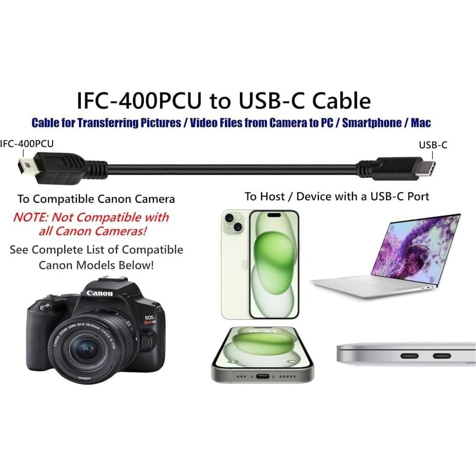 Cable USB C para Canon y Nikon - Transferencia de Datos