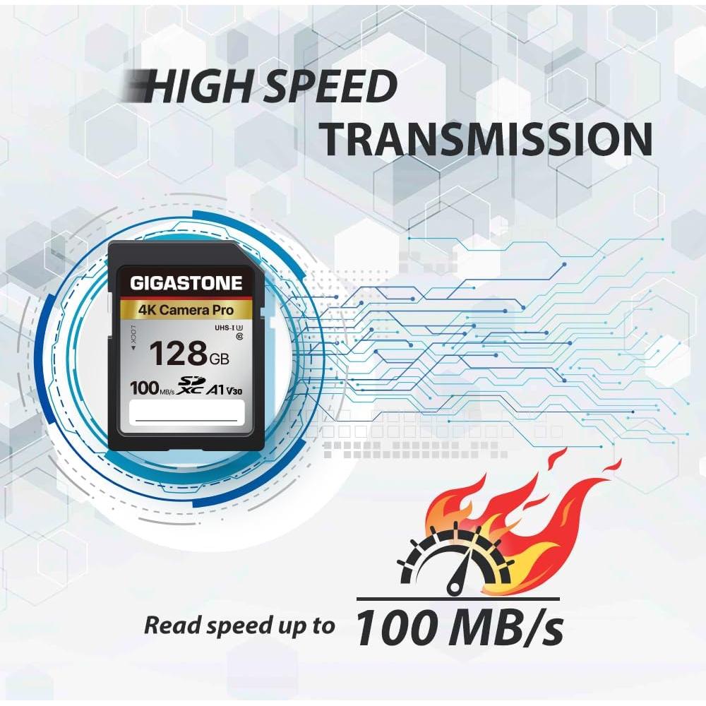 Tarjeta de Memoria Gigastone 128GB 4K UHS-I 100MB/s A1 V30