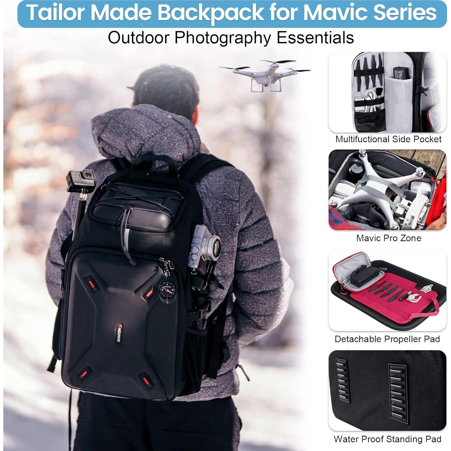 Mochila para Cámara Endurax 3X Grande Impermeable 31.75x22.86x53.34 cm