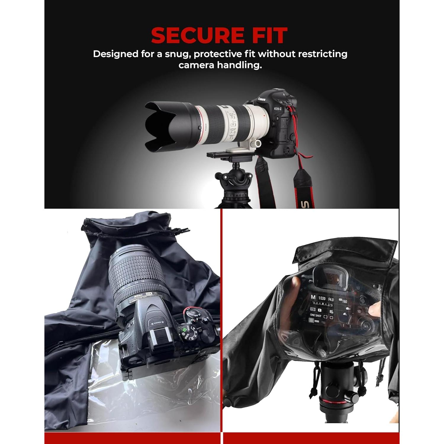 Cubierta Impermeable Universal DSLR SLR Reflex Camera - Negro