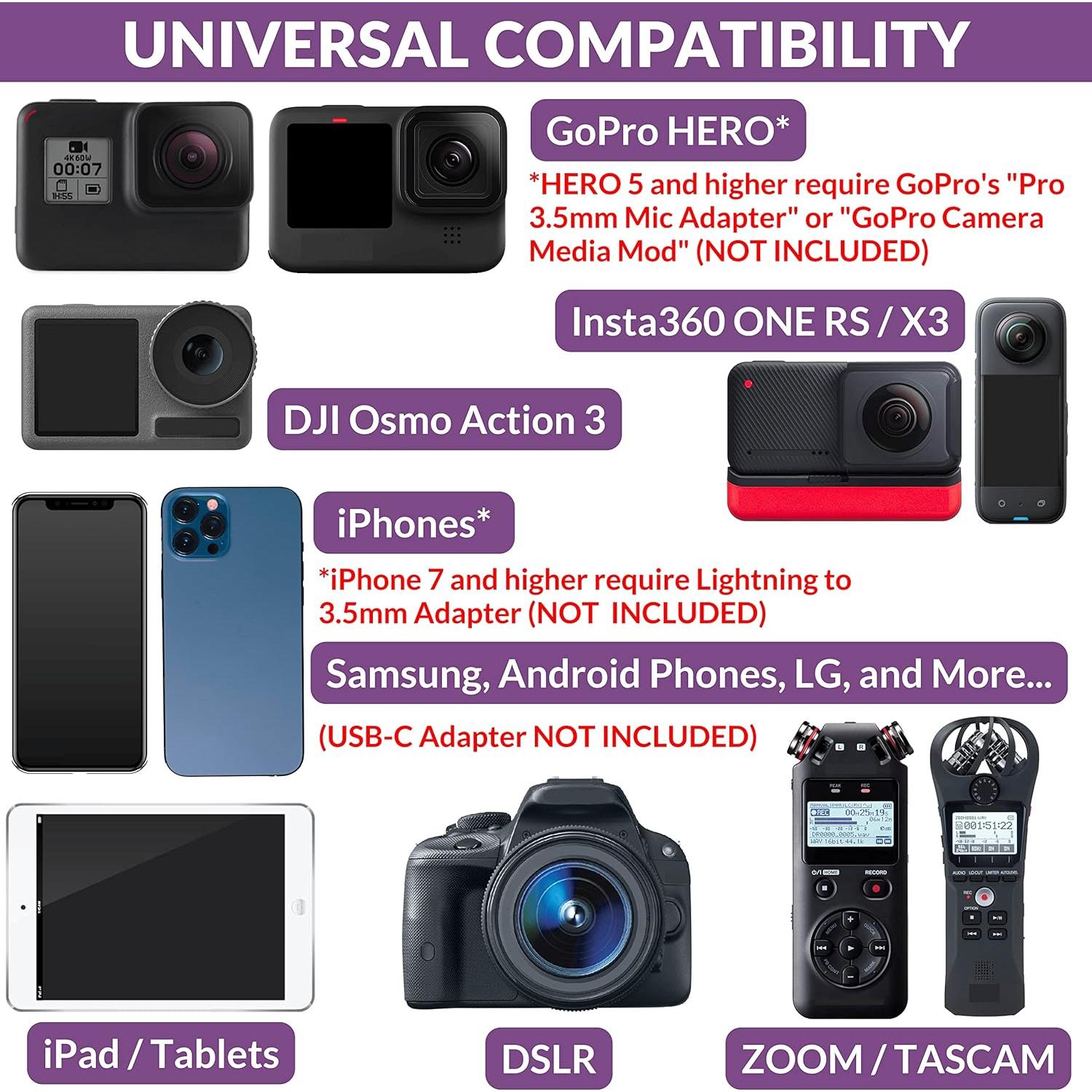 Kit de micrófono lavalier Purple Panda DualLavMic - 2 micrófonos 1.5m