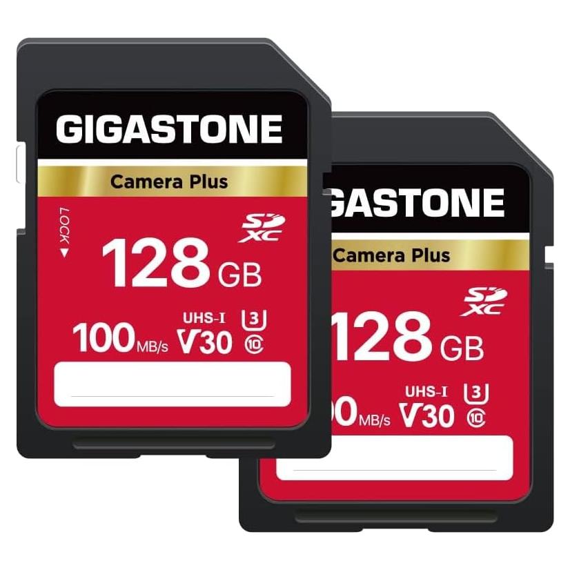 GIGASTONE 128GB 2-Pack Tarjetas SDXC UHS-I U3 Clase 10
