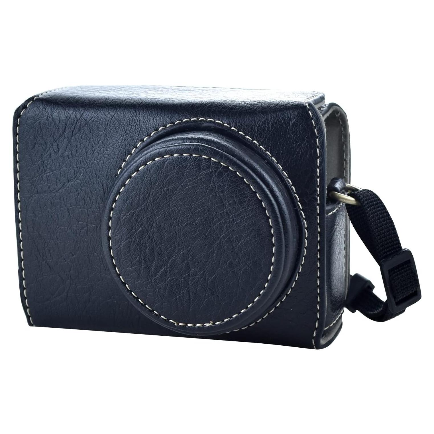 Funda de cámara de cuero PU Rieibi para Ricoh GR III/GR IIIx - Negro