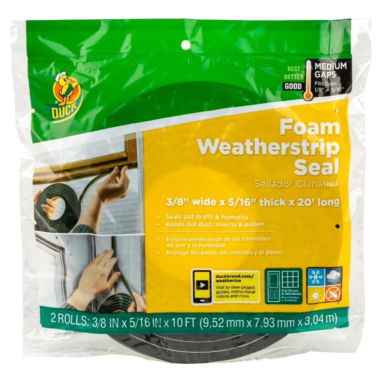 Cinta de Espuma Autoadhesiva Duck 2 Rollos 6.1m Sellado Climas