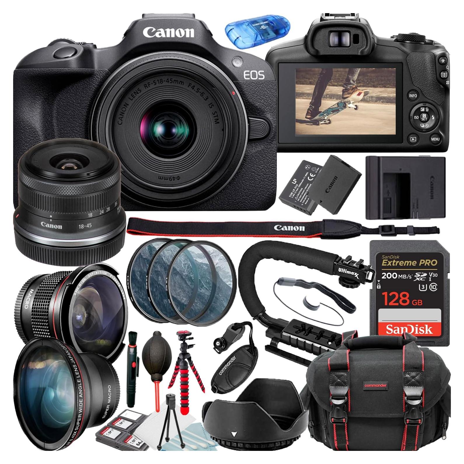 Cámara sin Espejo Canon EOS R100 con Lente 18-45mm y Accesorios