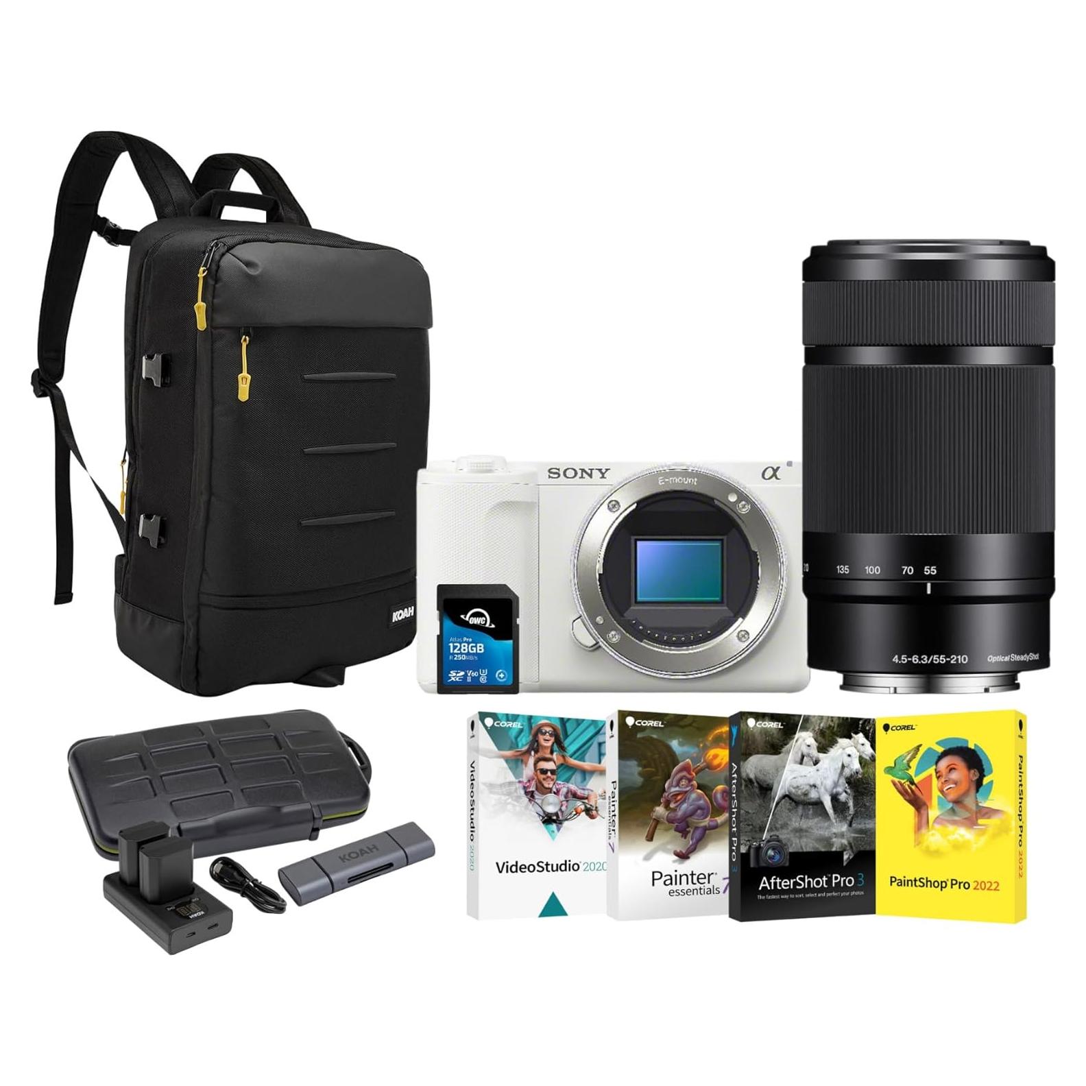 Cámara Sin Espejo Sony ZV-E10 II Blanca + Lente 55-210mm + Accesorios