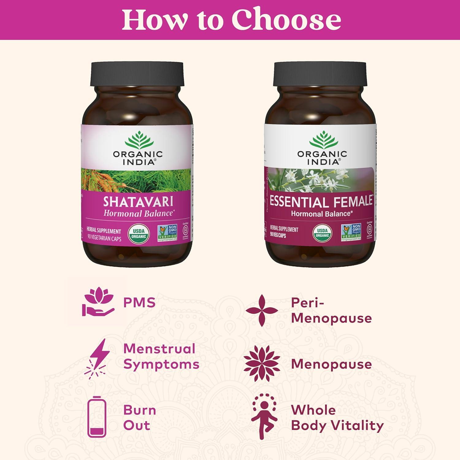 Cápsulas de Shatavari Organic India - 90 Unidades Veganas