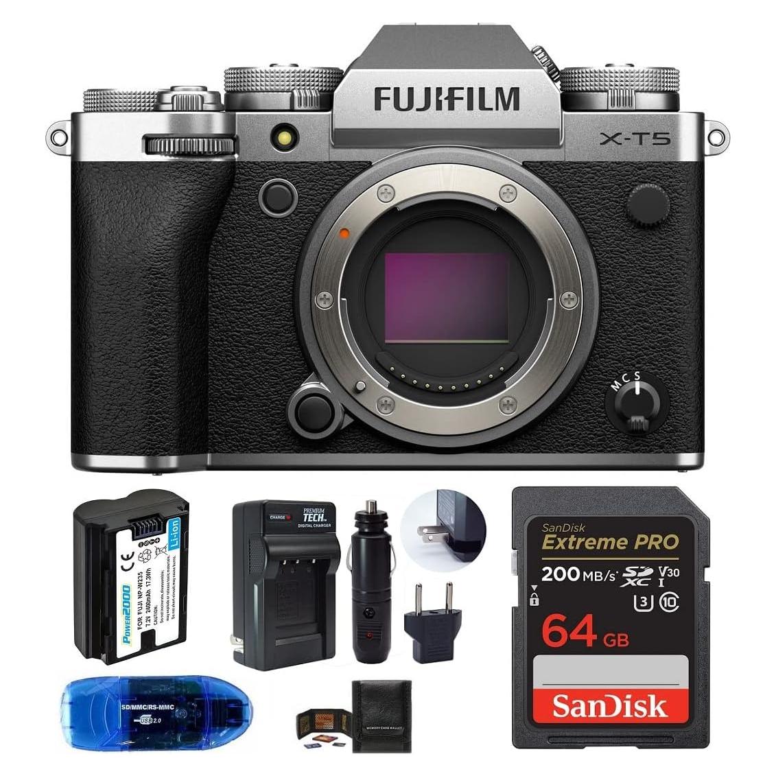 Cámara Digital Sin Espejo Fujifilm X-T5 Plata + Accesorios