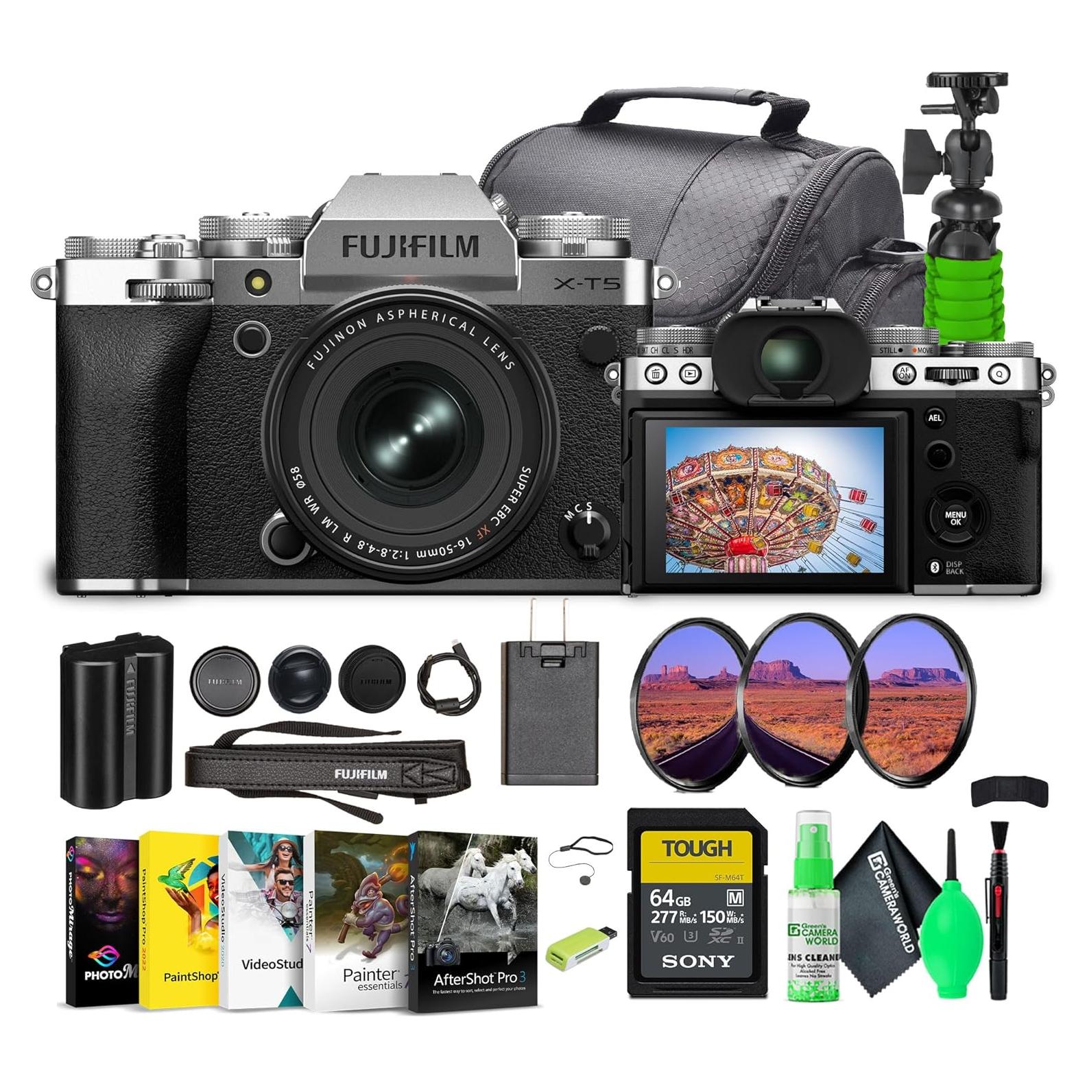 Cámara Mirrorless Fujifilm X-T5 con Lente XF 16-50mm y Accesorios