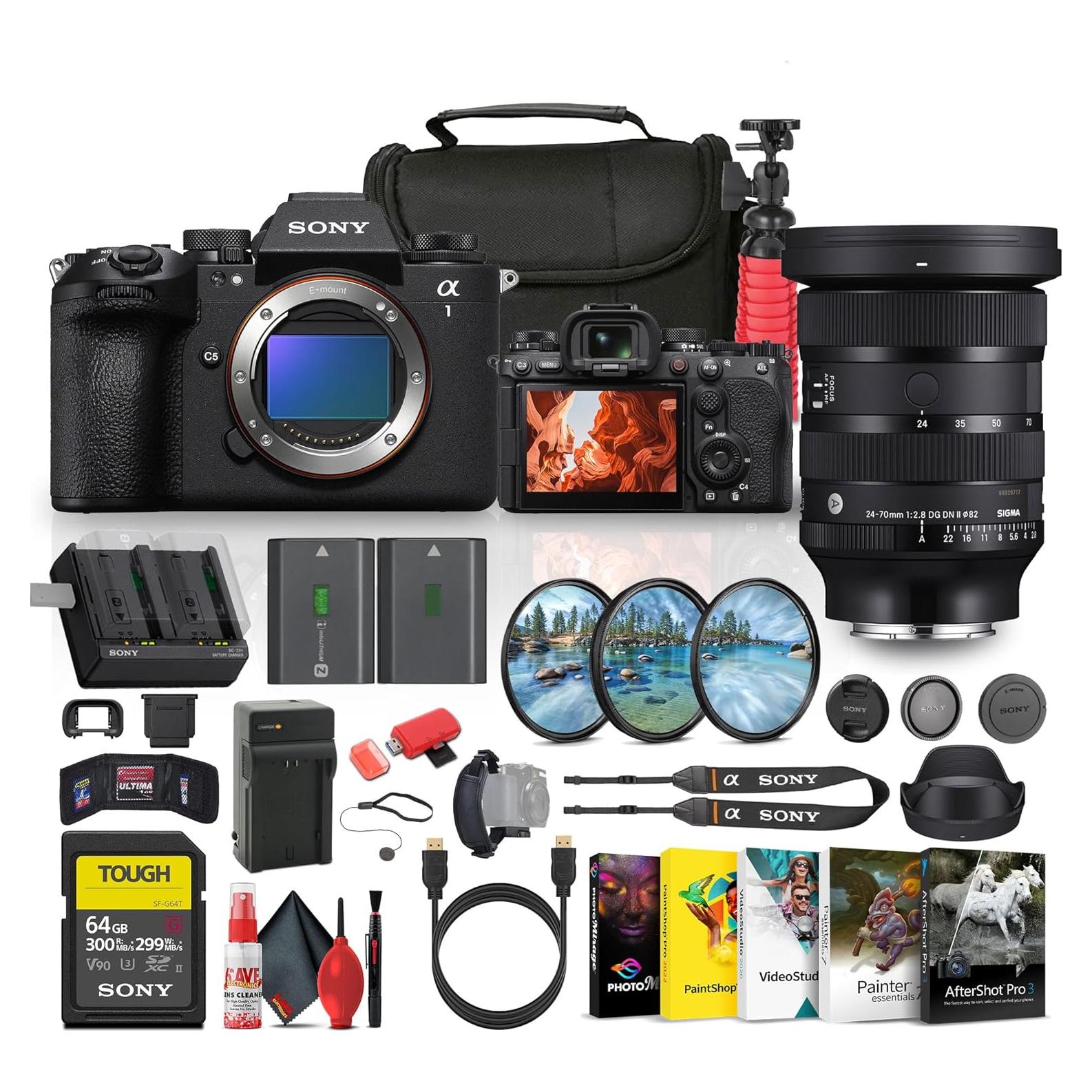 Cámara Sin Espejo Sony Alpha a1 II 50MP + Lente Sigma 24-70mm + Accesorios