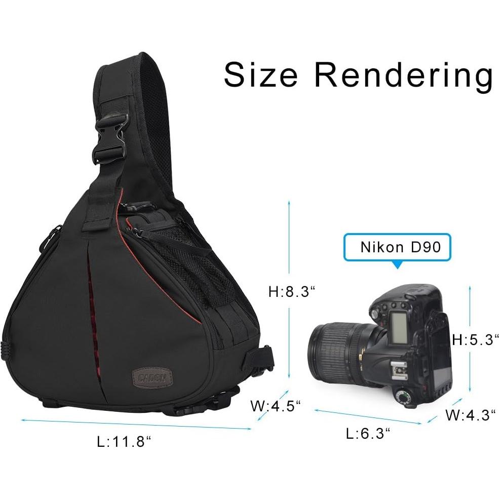 Mochila Sling CADeN para Cámara DSLR Impermeable Negra