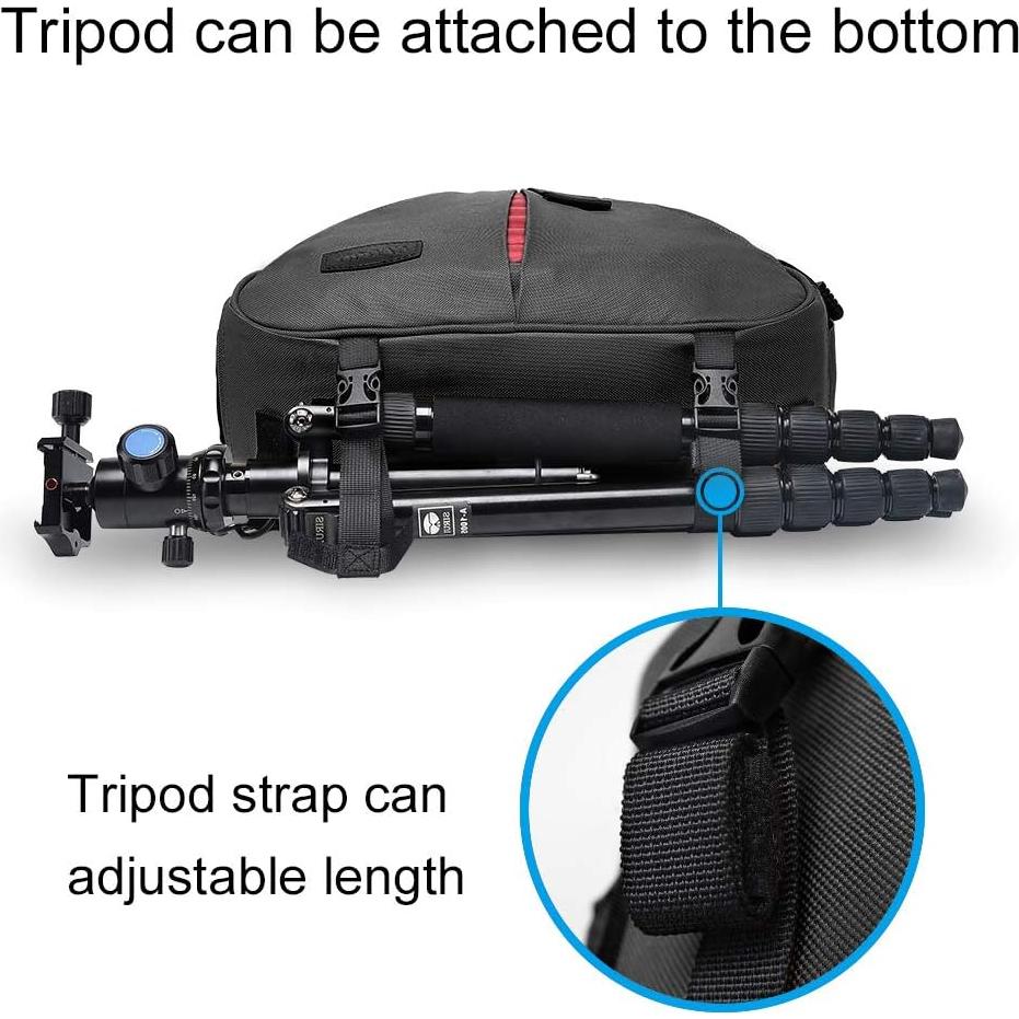 Mochila Sling CADeN para Cámara DSLR Impermeable Negra